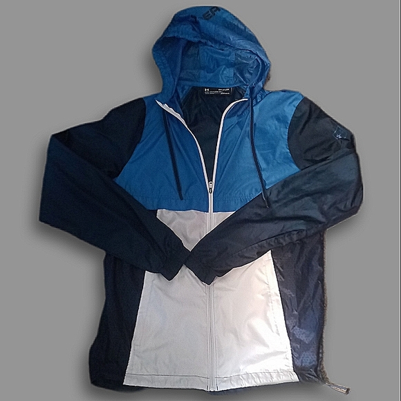 Under Armour Other - Under Armour HeatGear Fitted Full Zip Windbreaker w / Hood Men's Size Small